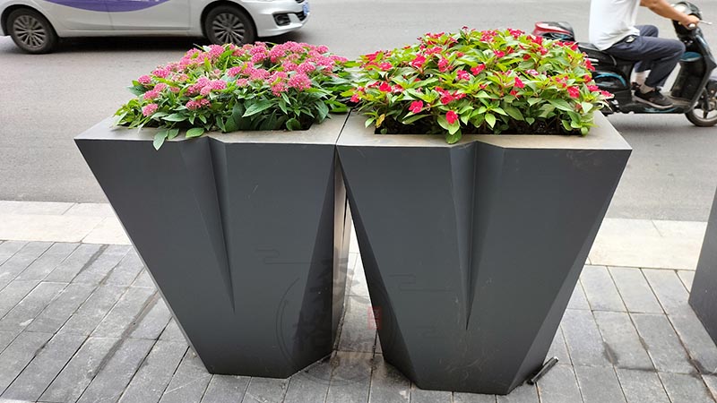 湖南道路V字不銹鋼花箱